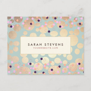 Gold Circles Colourful Confetti Beauty Salon Fun 2 Postcard