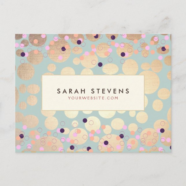 Gold Circles Colourful Confetti Beauty Salon Fun 2 Postcard (Front)