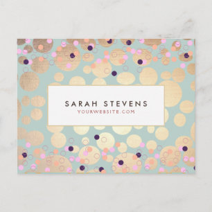 Gold Circles Colourful Confetti Beauty Salon Fun Postcard