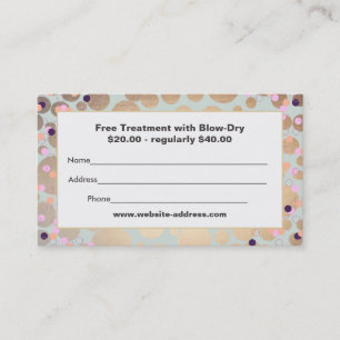 Gold Circles Confetti Salon Discount Coupon