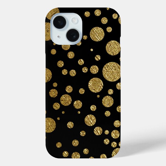 Gold Circles on black Case-Mate iPhone Case (Back)
