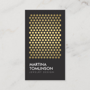 Gold Circles on Black Designer Business Card