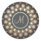 Gold Circles Ornate Monogrammed  Black