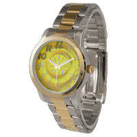 Gold Circles Yellow Loops Time Watch