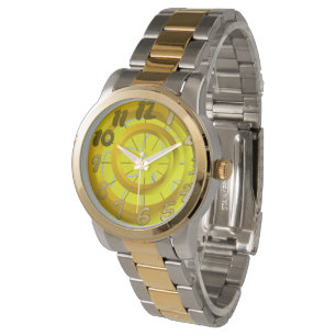 Gold Circles Yellow Loops Time Watch