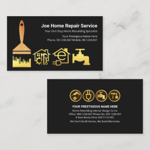 Gold City Silhouette Paint Brush Business Card