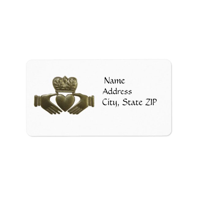 Gold claddagh address labels (Front)
