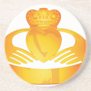 gold claddagh ring coaster