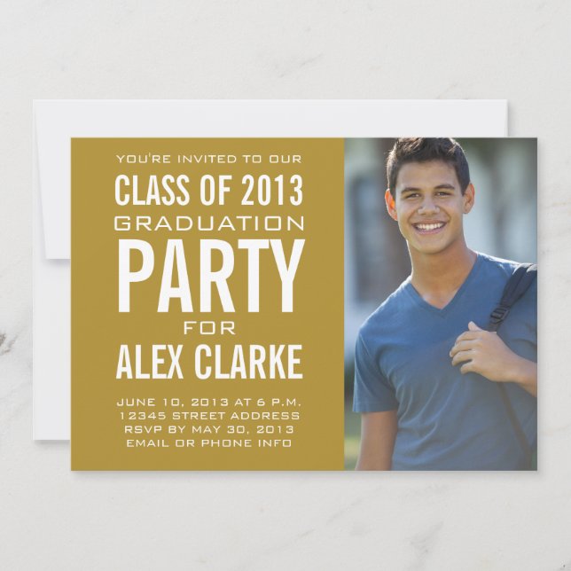 GOLD CLASS OF 2013 PARTY INVITATION PHOTO (Front)