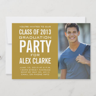 GOLD CLASS OF 2013 PARTY INVITATION PHOTO
