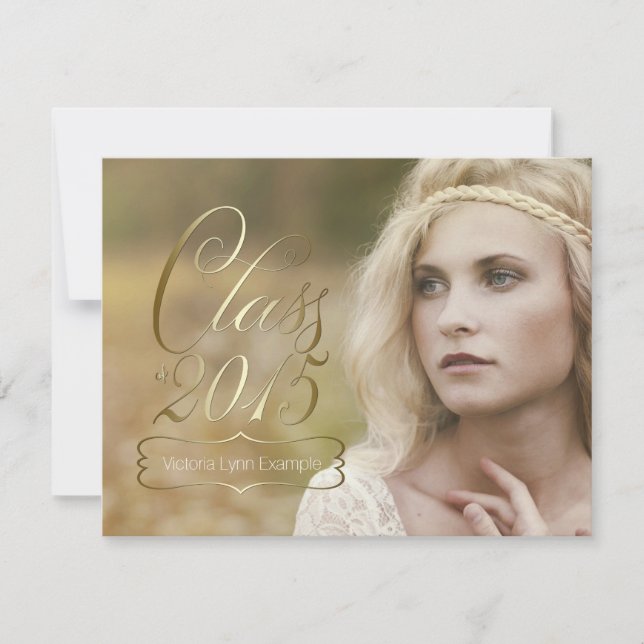 Gold Class of 2015 Graduation Invitation (Front)