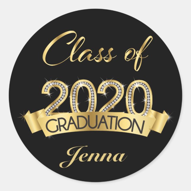 Gold Class of 2020 Graduation Sticker (Front)