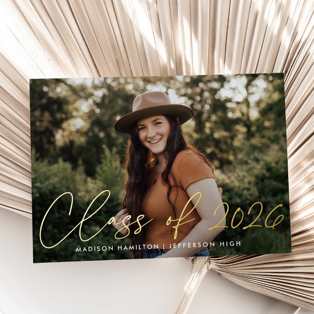 Gold Class of 2024 Photo Graduation Announcement (Creator Uploaded)