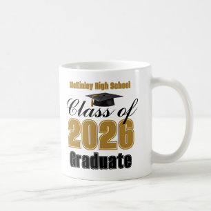Gold Class of 2026 Graduation Keepsake Coffee Mug
