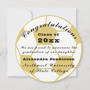 Gold Class of School grad Soccer Ball Graduation