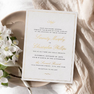 Gold Classic Elegance Script Simple Wedding