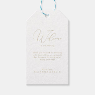 Gold Classy Chic Minimalist Wedding Welcome Gift Tags