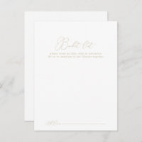 Gold Classy Chic Wedding Bucket List Cards