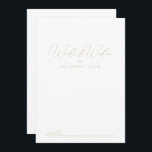 Gold Classy Chic Wedding Words of Wisdom Advice Card<br><div class="desc">This gold classy chic wedding words of wisdom advice card is perfect for a rustic wedding. The simple and elegant design features classic and fancy script typography in gold. These cards are perfect for a wedding, bridal shower, baby shower, graduation party & more. Personalise the cards with the names of...</div>