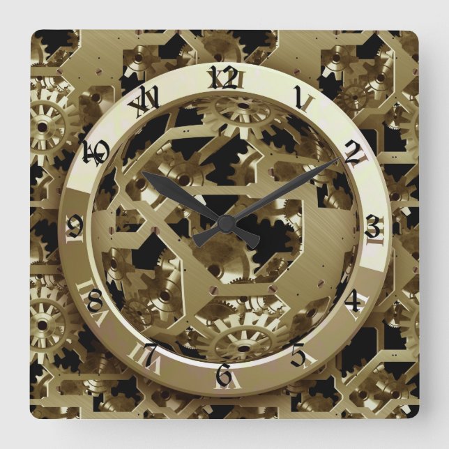 Gold Clocks and Gears Steampunk Mechanical Gifts (Front)