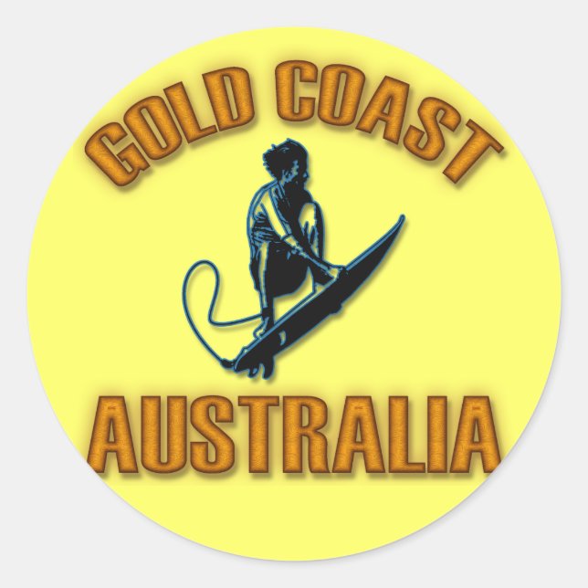 GOLD COAST AUSTRALIA CLASSIC ROUND STICKER (Front)