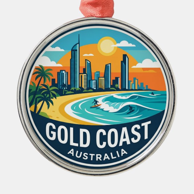 Gold Coast Australia Metal Tree Decoration (Front)