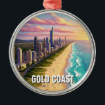 Gold Coast Australia Travel Metal Tree Decoration<br><div class="desc">The Gold Coast, located in Queensland, Australia, is one of the country’s most famous beach destinations, known for its golden sandy shores, surfing culture, and vibrant city life. Stretching along 57 kilometres of coastline, the area boasts some of the best beaches in Australia, including Surfers Paradise, Burleigh Heads, and Coolangatta....</div>