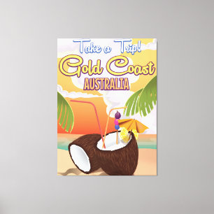 Gold Coast, Australia travel poster Canvas Print