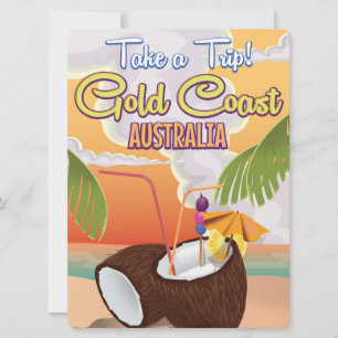 Gold Coast, Australia travel poster Invitation