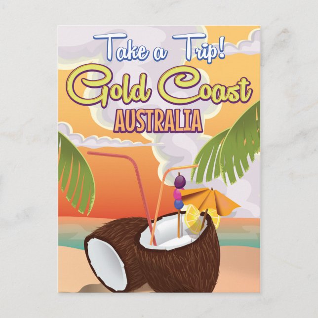 Gold Coast, Australia travel poster Postcard (Front)