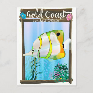 Gold Coast Australia travel poster. Postcard