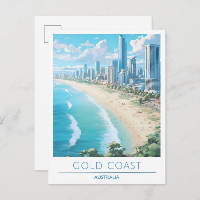 Gold Coast Australia Vintage Travel  Postcard (Front/Back)