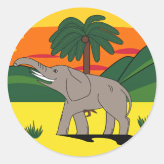 Gold Coast Elephant and Palm Tree Sticker
