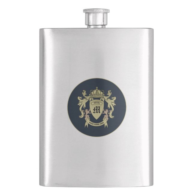 Gold Coat Of Arms Flask (Front)