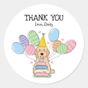 Gold Cockapoo Cavapoo Birthday Favour Tags Sticker
