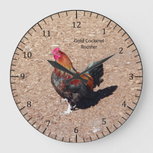 Gold Cockerel Rooster clock