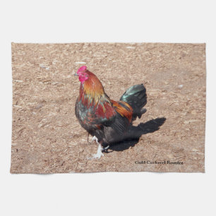 Gold Cockerel Rooster kitchen towel