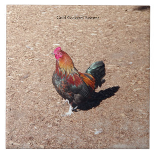 Gold Cockerel Rooster tile