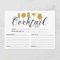 Gold Cocktail Recipe Card