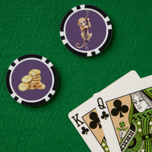 Gold Coin Monkey Purple Rope Poker Chips