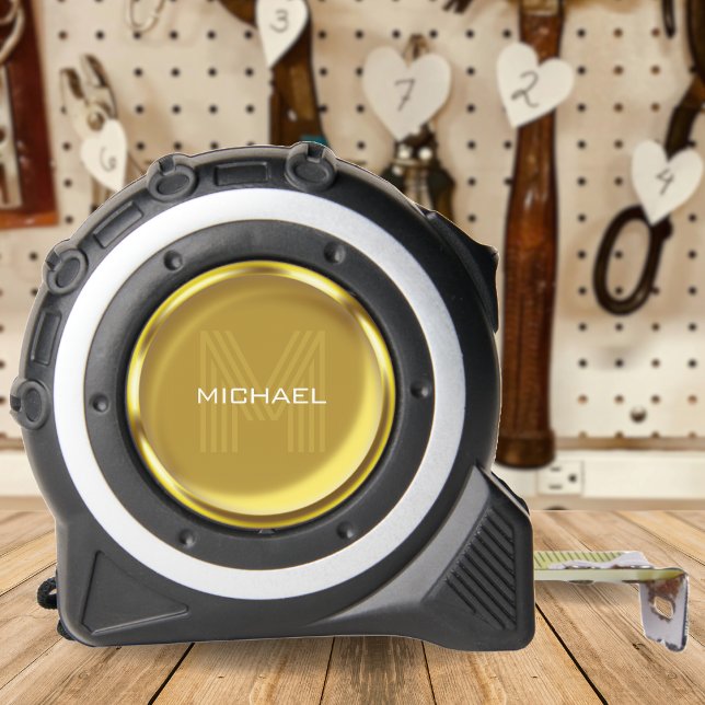 Gold Coin Name Monogram Initial 1 (Gold Coin Name Monogram Initial Tape Measure)