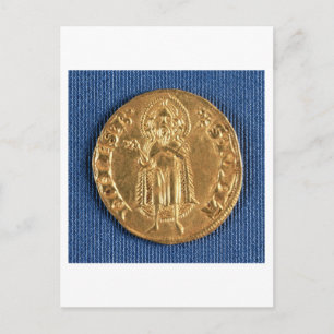 Gold coin, with St. John the Baptist, 16th century Postcard