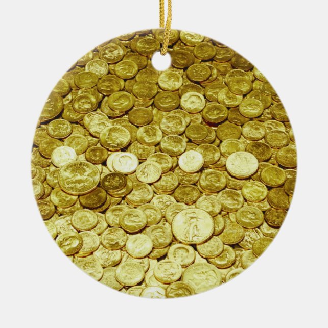 gold coins ceramic tree decoration (Front)