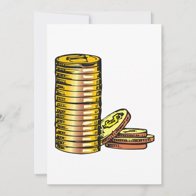 Gold Coins Invitation (Front)