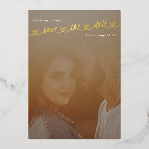 Gold College Sweet Hearts Photo Save The date