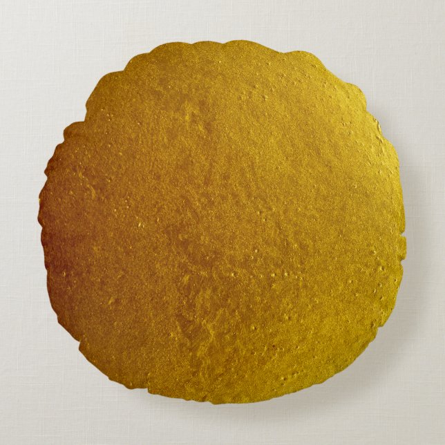 Gold color cement wall texture background abstract round cushion (Front)