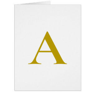 Gold Color Custom Monogram Initial Letter Card