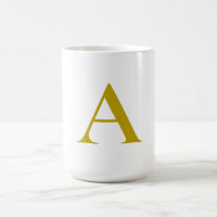 Gold Color Custom Monogram Initial Letter Plain