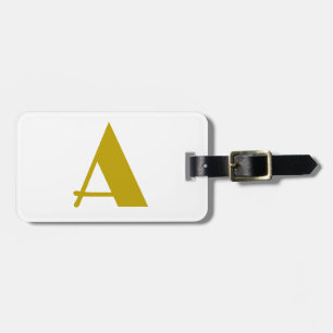 Gold Color Custom Monogram Initial Letter Plain Luggage Tag