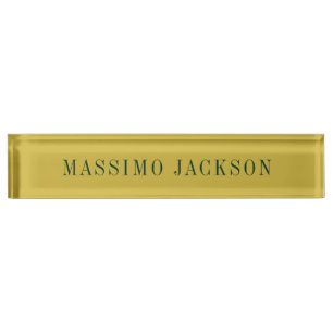 Gold Color Minimalist Plain Modern  Nameplate